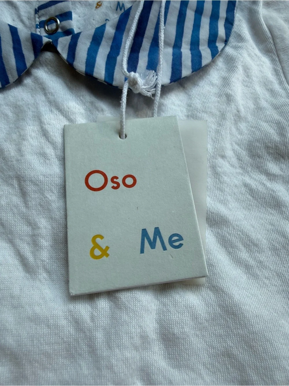 NEW Oso & Me Organic Cotton Pan Onesie Painted Stripe 24 Months
